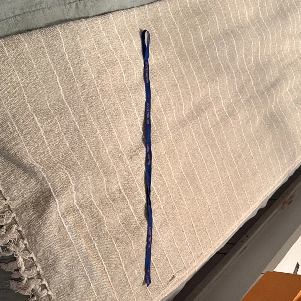 Louis Vuitton Blue Ribbon with Gold Text